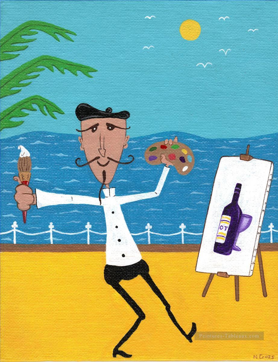 Peintre français sur la plage Peintures à l'huile